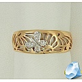 Золотое кольцо с фианитами "Бабочка"