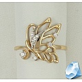 Золотое кольцо с фианитами "Бабочка"