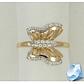 Золотое кольцо Бабочка с фианитами