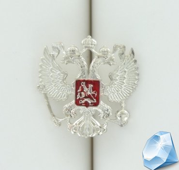 Серебряный значок "Герб России"